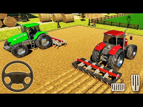 Real Farming Tractor Simulator 2023 - Wheat Plowing & Harvesting Field - YouTube
