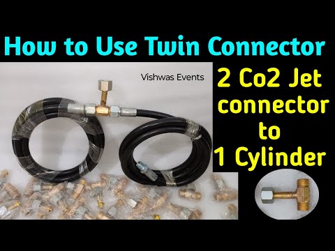 How to use Twin connector, 1 सिलेंडर से 2 जेट चलाओ, Co2 Tank adapter, Brass twin connect,Co2 Adaptor