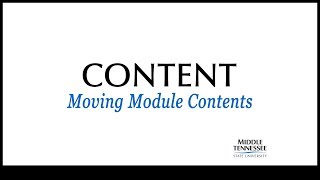 Content - Moving Modules and Content in D2L