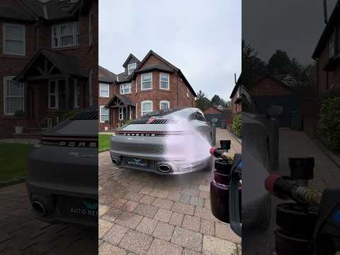 This Porsche Snow Foam Clean is UNREAL 🔥 #satisfying #detailing #shorts