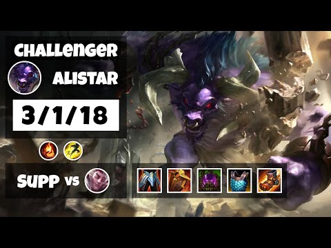 Alistar vs Rakan KOREAN Challenger SUPPORT (3/1/18) - v11.8