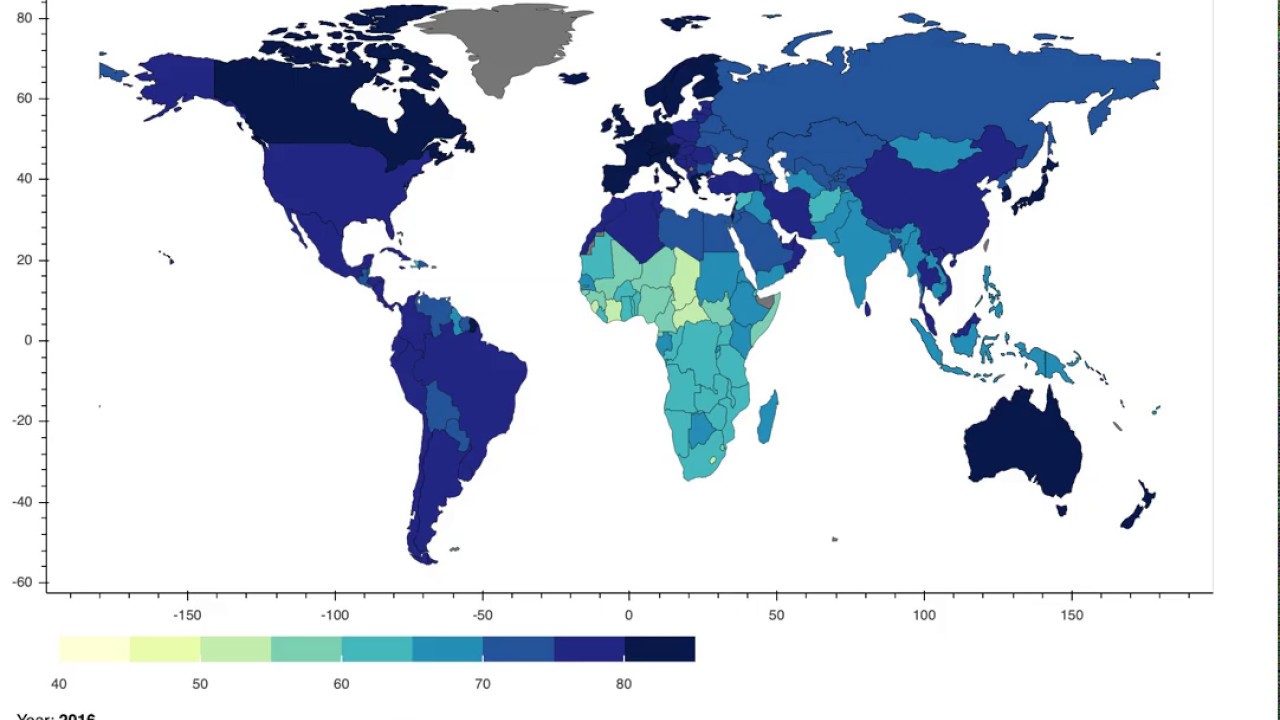 Data Visualization - Interactive Choropleth Map for Life Expectancy