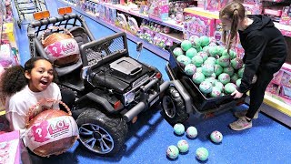 100 LOL Surprise Dolls Toy Hunt - Power Wheels Ride On Car