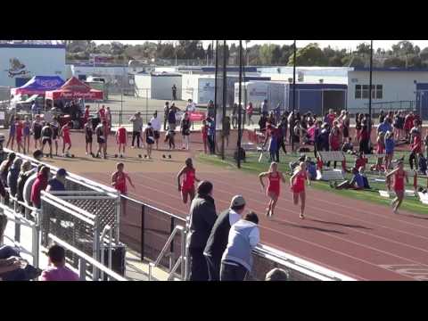 JVG 100m Heat 2 vs Huntington Beach 3-23-17 - Los Alamitos Girls