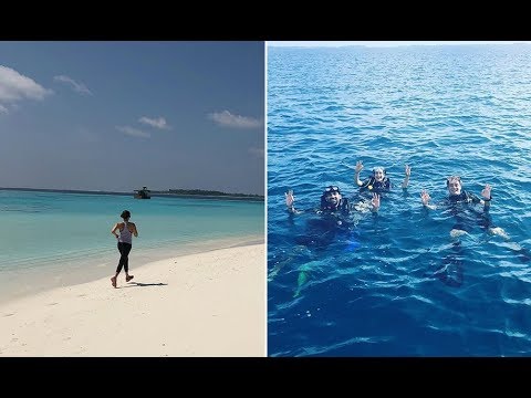 Sagarika Ghatge and Zaheer Khan at beach in Maldives