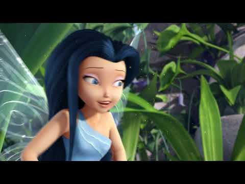 Tinker Bell 2008 trailer still with Tink flying over Pixie Hollow glowing with pixie dust