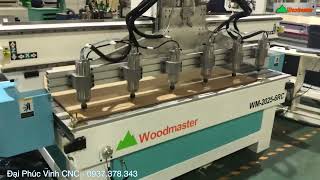 Máy đục tranh gỗ cnc 6 đầu WM-2025-6RC, cnc chạm khắc gỗ, đục tượng Woodmaster