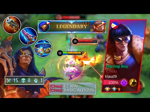 ALDOUS 1 HIT BUILD VS NEW HIP HOP BOY CHOU! TRY THIS CHEATER BUILD! ALDOUS BEST BUILD 2022 - MLBB