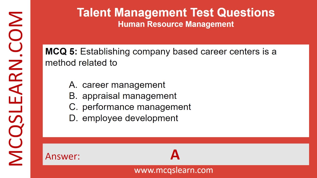 Talent Management Test Question Answer PDF | Talent Management Class 12-9 Ch 2 Exam Test e-Book App