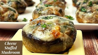 Cheese Stuffed Mushrooms |How To Make Stuffed Mushroom |Mushroom Recipe| Quick & Easy Starter Recipe