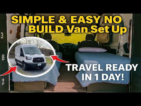 Simple & Easy No‑Build Van Setup | Full Van Tour + 1‑Day Budget Camper Conversion | OR ANY VEHICLE!