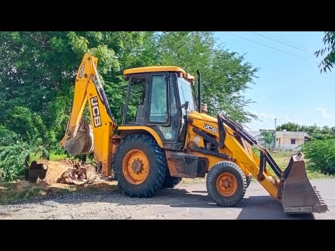 Jcb breaking old bridge construction work