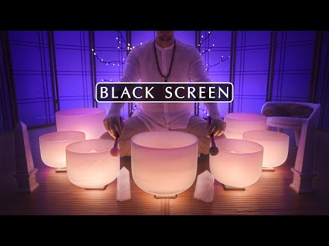 VAGUS NERVE RESET FOR SLEEP | Black Screen Sound Bath | Crystal Singing Bowls