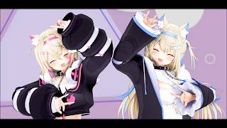 【MMD/ホロライブ】キスキツネ【フワワ・アビスガード/モココ・アビスガード】