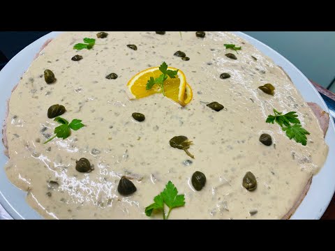 Cena economica.lonza di maiale tonnata .versione furba del vitel tonnè .