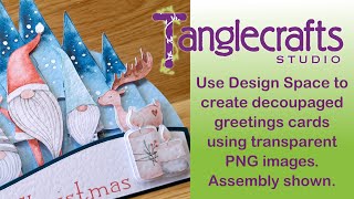 Use Cricut Design Space Print Then Cut  to create multi-layered greetings cards with decoupage.