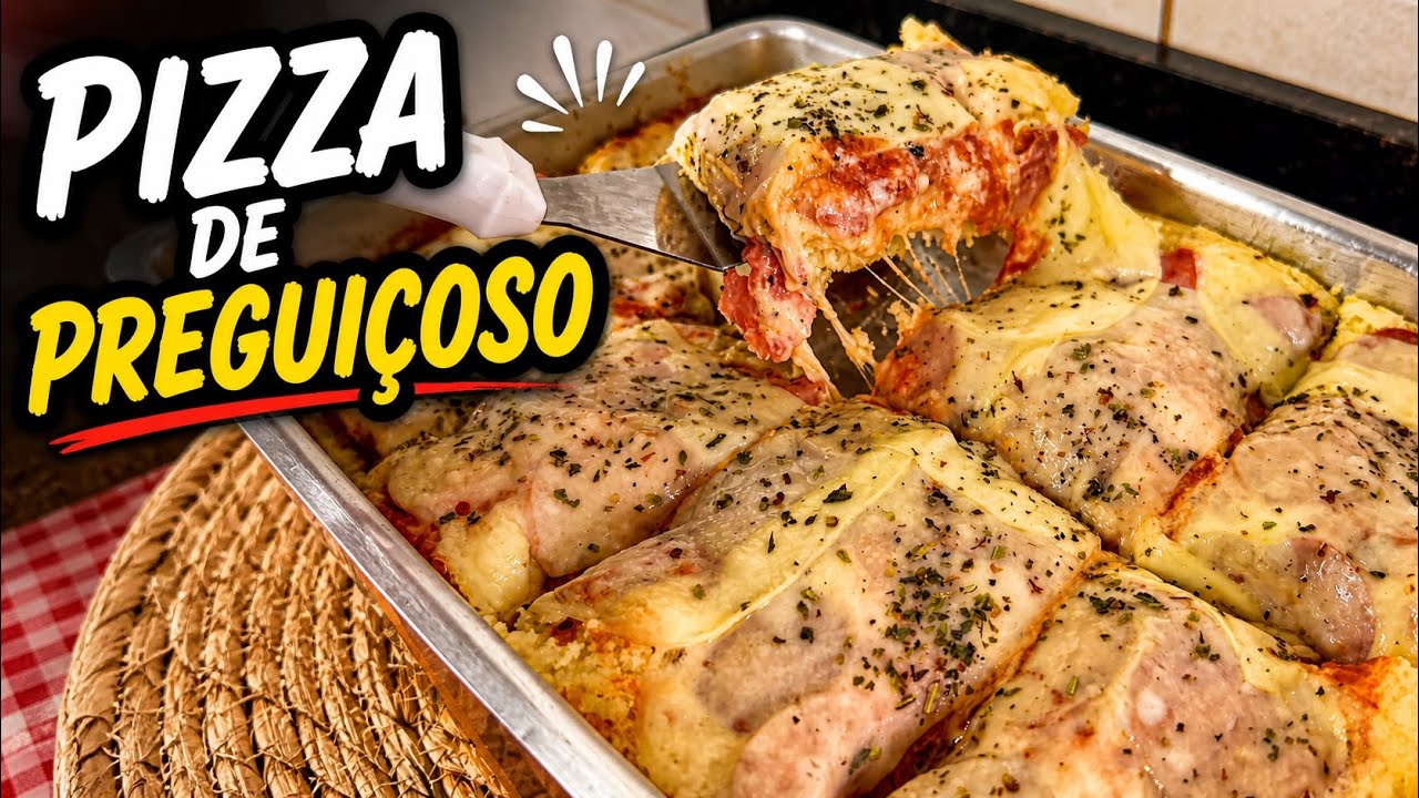 PIZZA DE PREGUIÇOSO! PRONTA EM 25 MINUTOS!!
