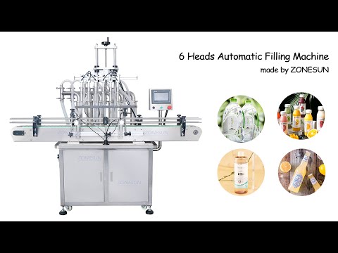How To Use ZS-YT6T-6Y Automatic 6 Heads Piston Pump Liquid Filling Machine