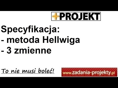 Specyfikacja - metoda Hellwiga - 3 zmienne - rozwiązany przykład