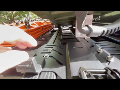 How to mount the Rugged Roam 95L container to a roof rack using the 95L Roam roof mount carrier.