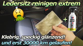 LEDERSITZ KOMPLETT SPECKIG! Lederreinigung mit dem Shiny Garage Interior Cleaner und Scrub Pad!