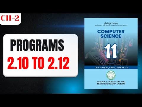 Chapter 2 Python Programming Program 2 10 2 12 2 13 11th Class Computer