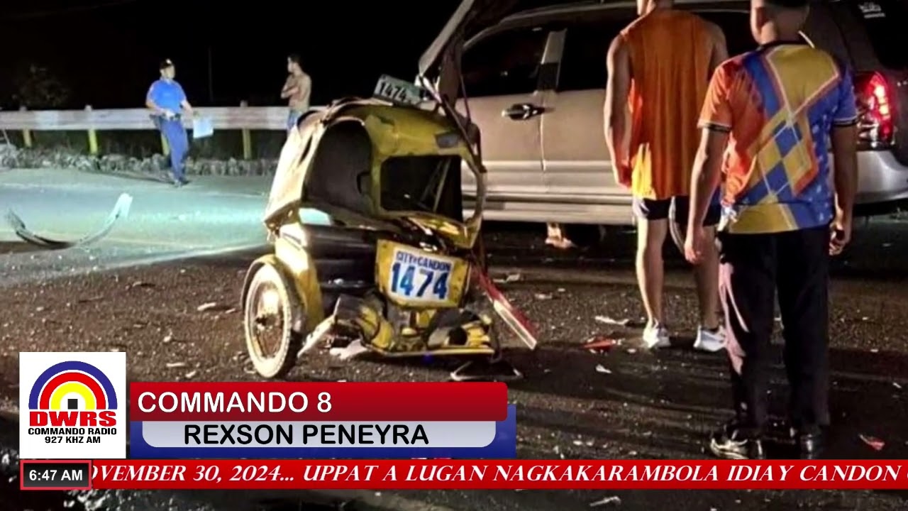 APAT NA SASAKYAN NAGBANGAAN SA CANDON CITY,  ISA NASUGATAN.