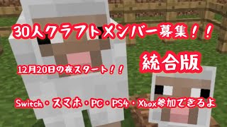 (マイクラ統合版)30人クラフトのメンバー募集します！
