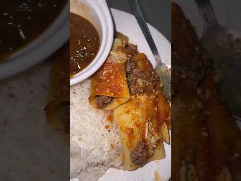 Canelones relleno de carne molida en salsa roja habichuelas i arroz blanco dominicano soy #food
