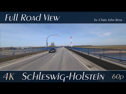 Schleswig-Holstein, Germany: Bundesstraße B5, Stelle-Wittenwurth - Tönning - 4K (UHD/2160p/60p)