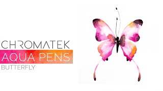 Watercolor &amp; Aqua Pen Butterfly Tutorial by Chromatek