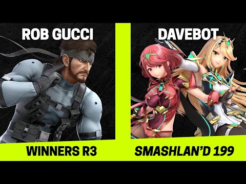 SmashLAN'd 199 Winners R3 - Rob Gucci (Snake) vs DaveBot (Pyra/Mythra) - SSBU Tournament