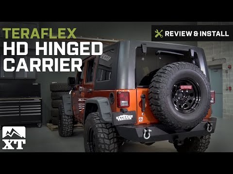 Jeep Wrangler Teraflex HD Hinged Carrier w/ Adjustable Tire Mount (2007-2017 JK) Review & Install