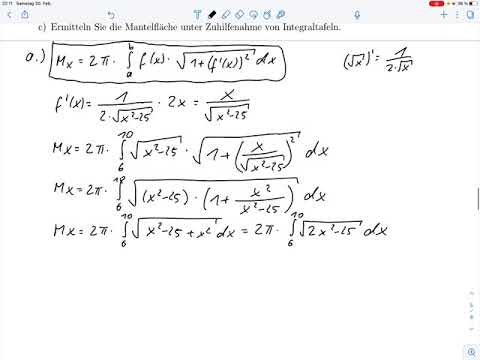 A4 – Integration – num. Int. mit Newton Cotes, Mantelfläche (Klausur WiSe 20/21)