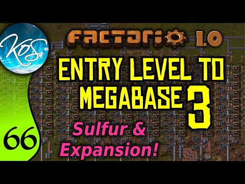 Factorio 1.0 Entry Level to Megabase 3, Ep 66: EXPANSION, SULFUR, TRAIN FIX - Guide, Tutorial