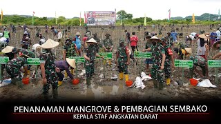 Penanaman Mangrove & Pembagian Sembako oleh Kepala Staf Angkatan Darat