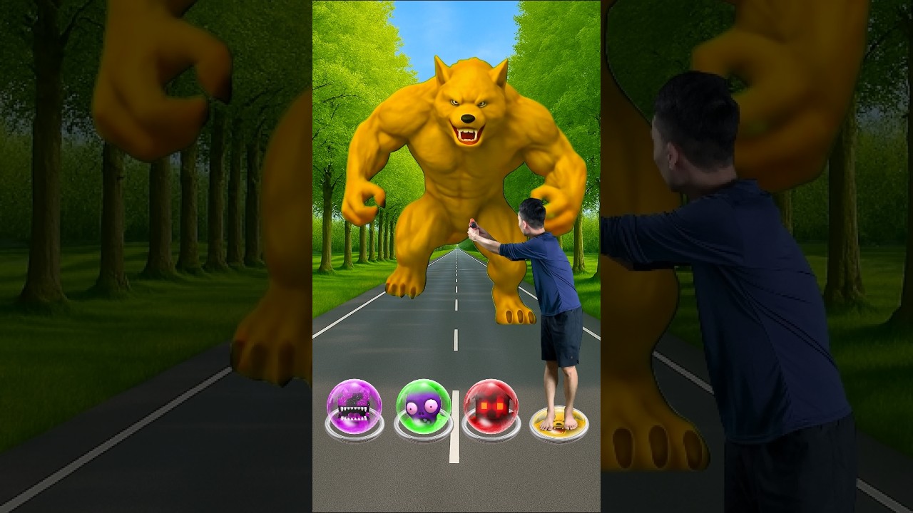 I jump on bubble ball to monster, siren head, zombie, pac-man #shorts #youtubeshorts #viral #funny