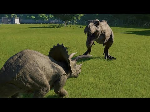 Triceratops(Modified) VS T-Rex - Jurassic World Evolution