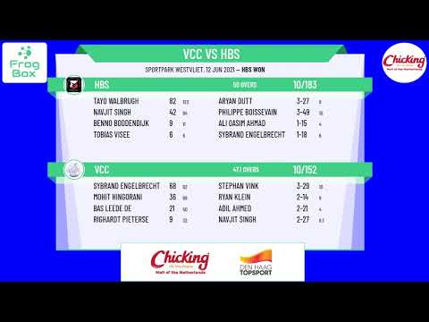 🔴LIVE: VCC vs HBS | KNCB Topklasse Round 9 | Royal Dutch Cricket | 12-06-2021