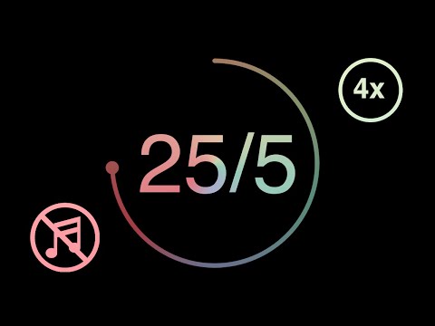 Pastel Dark Mode - 25 minute timer - Pomodoro Technique - 4 x 25 min - Study Timer