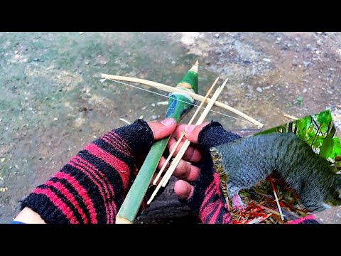 Making crossbows and arrows from bamboo - creative ideas from bamboo .How to make a bow .Thailand
