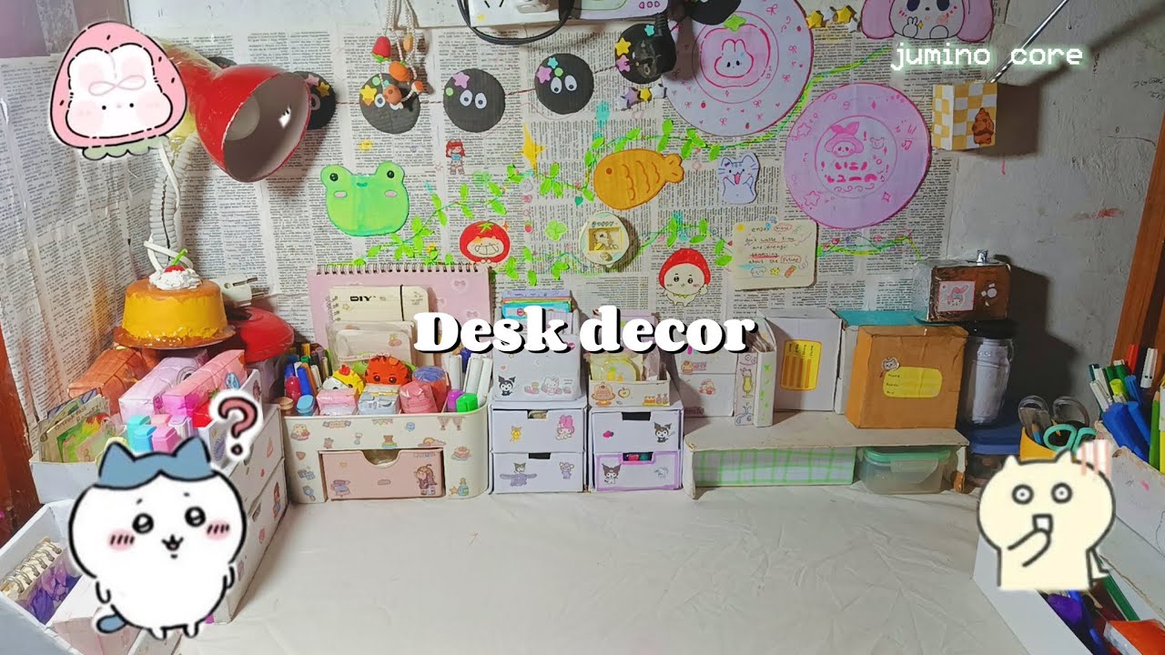 Desk decor idea + Tour 🍥🫧🍡 ||jumino core 🍡🍃☘️🍭