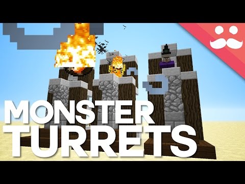 How To Build Redstone MOB TURRETS in Minecraft!