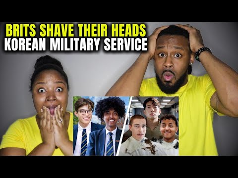🇬🇧🇰🇷  British Students SHAVE THEIR HEADS For Korean Military Service!! (American Couple Reacts)
