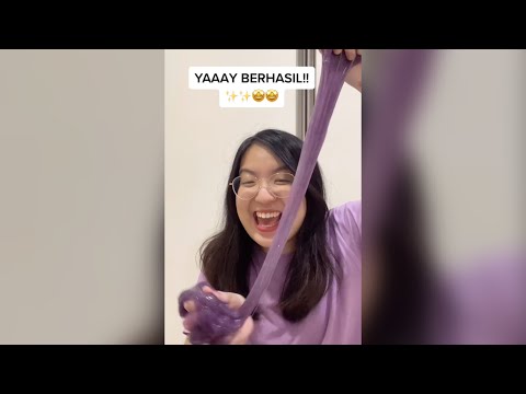 PERTAMA KALI BIKIN SLIME 😍❤️✨ YEY BERHASIL!! #shorts #meissie #slime