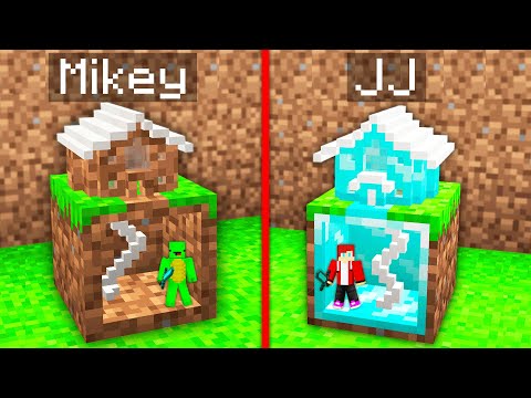 Mikey vs JJ TINY HOUSE ON One Block Survival Battle in Minecraft !