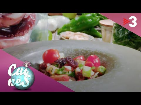 Salpicó amb marisc i poma i bastonets amb xocolata - Cuines