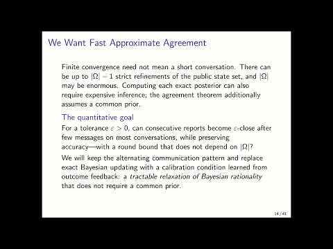 Mathematical Foundations of AI Alignment, Lecture 11.2 (Tractable Agreement From Calibration)