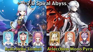 C0 Ayaka Stellar-Conduct & C2 Arlecchino Mono Pyro - Genshin Impact 7.0 Spiral Abyss Full Clear