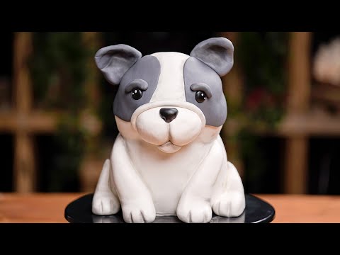 French Bulldog Cake Art